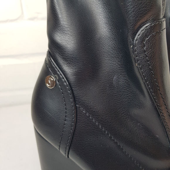 Shellys Nova Platform Boots EU 38 UK 5 Black Sock Vegan PU Party Statement BN - Picture 7 of 15